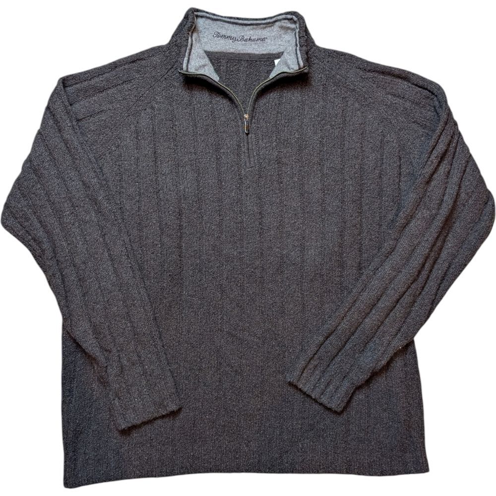 Tommy Bahama Brown Quarter Zip Sweater Size XXL